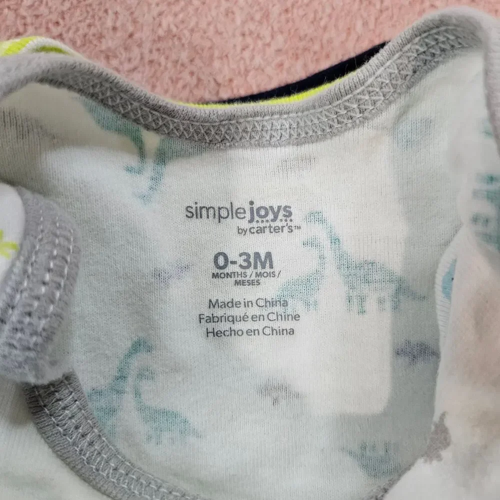 Simple Joys by Carter's Baby Boys 6 Short-Sleeve Bodysuit Lot Size 0-3 Mon